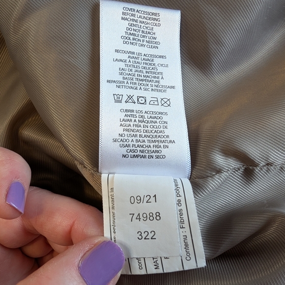 Lauren Ralph Lauren Quilted Jacket Black Label Hooded Coat Beige Classy Used L - Picture 10 of 12